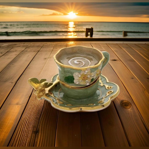 New Ornate Tea Cup Jewelry Box - Picture 3 of 8